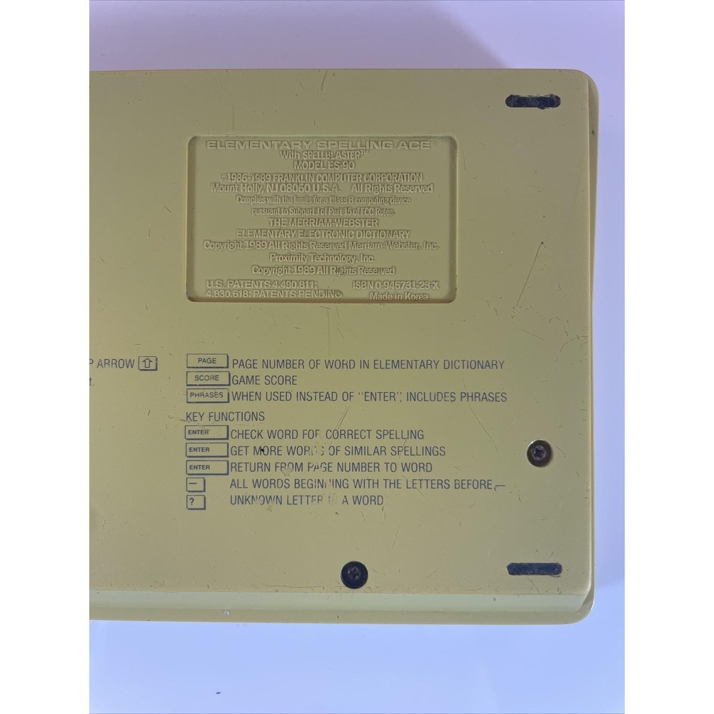 Vintage Electronic Franklin Elementary Spelling Ace Model ES-90 1989 TESTED - Picture 5 of 7